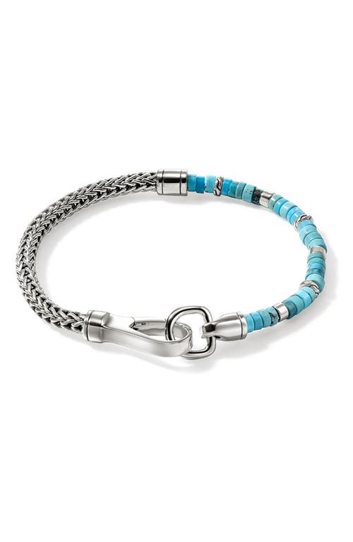 Shop John Hardy Heishi Chain Bracelet, Silver, Gemstones In Treated Turquoise