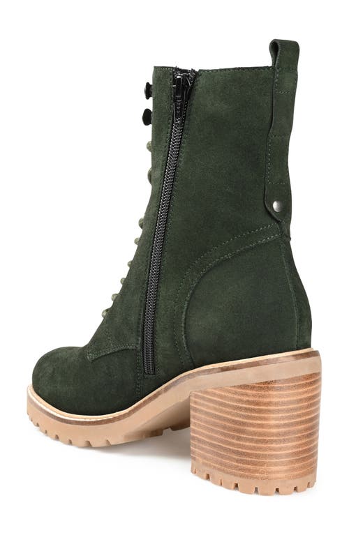 Journee Signature Malle Lace-up Boot In Olive