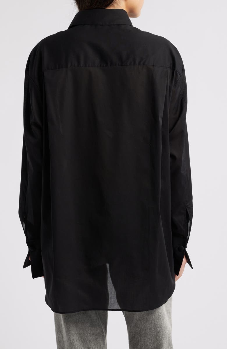 BOSS Bekani Sparkle Eyelet Bib Tuxedo Shirt, Alternate, color, Black