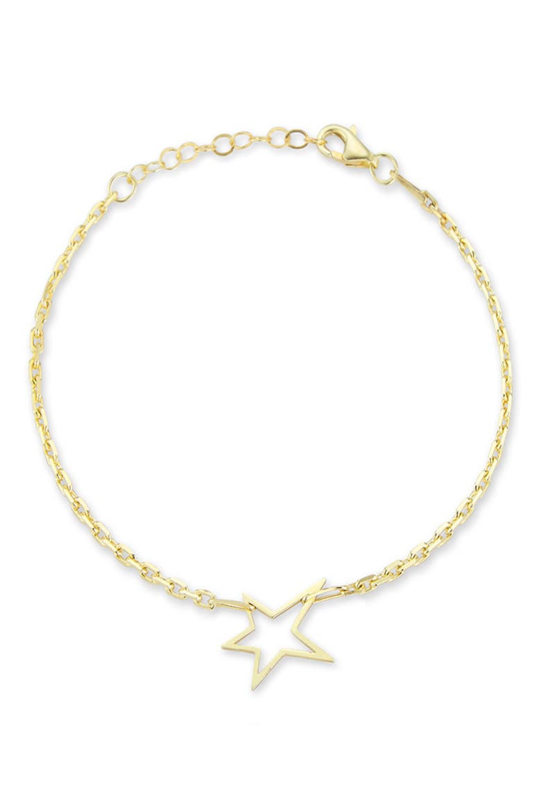 Star Charm Paper Clip Chain Bracelet, Main, color, GOLD