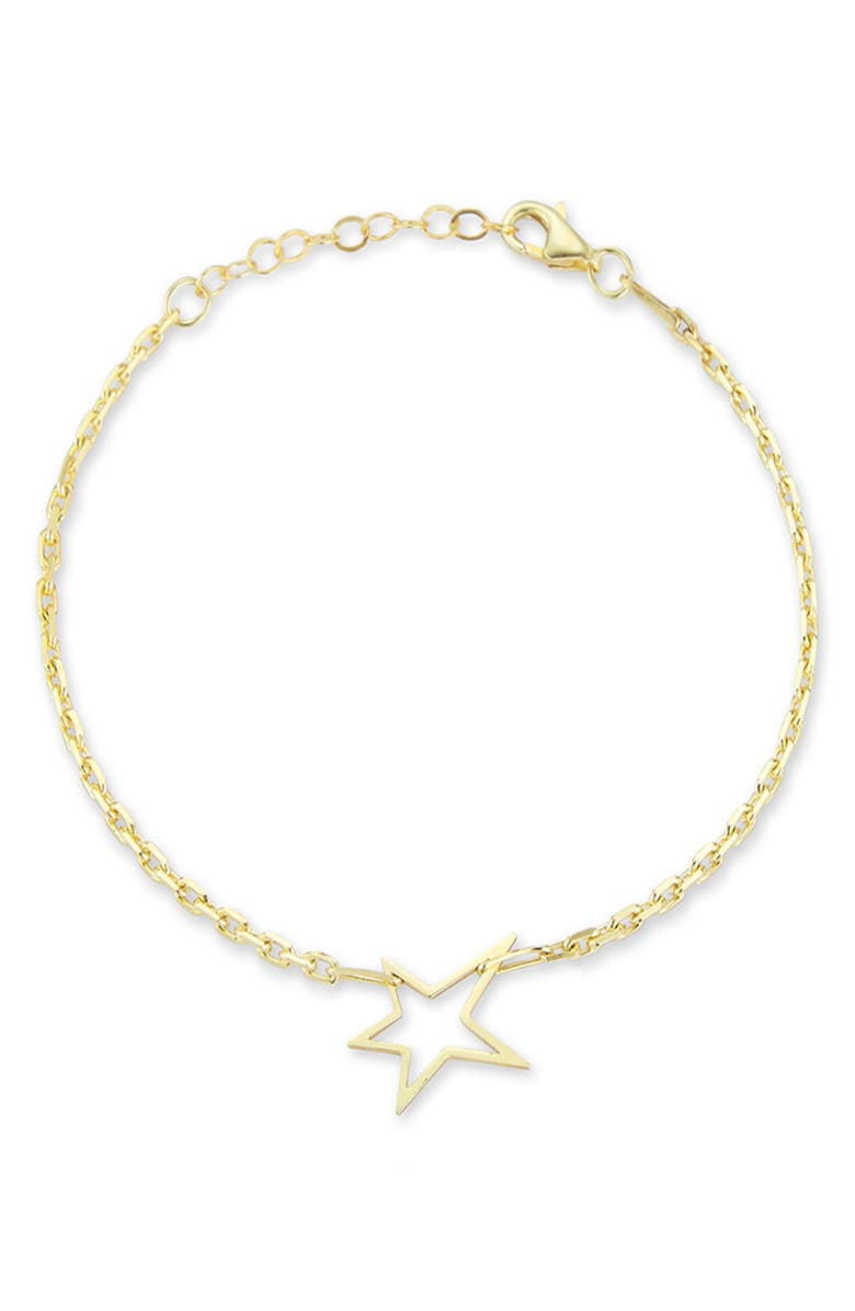 SPHERA MILANO Star Charm Paper Clip Chain Bracelet, Main, color, Gold