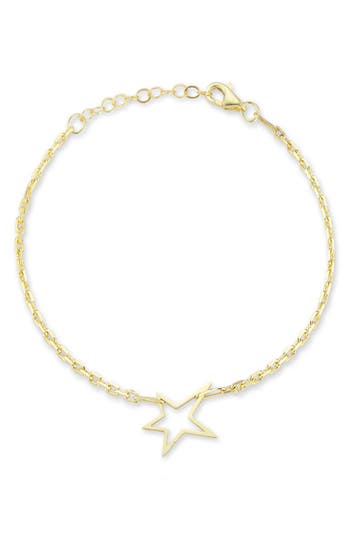 Sphera Milano Star Charm Paper Clip Chain Bracelet In Gold