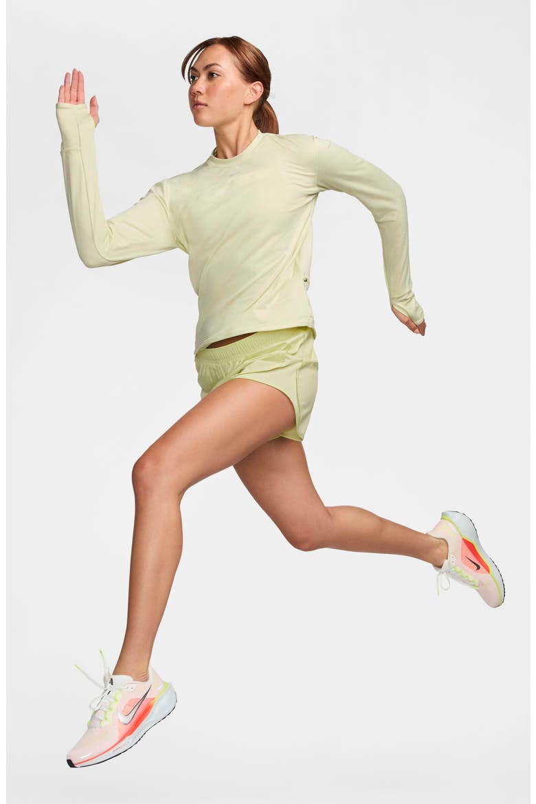 Dri-FIT Swift Element UV Running Top, Alternate, color, 751 LIFE LIME/WHITE/HEATHER
