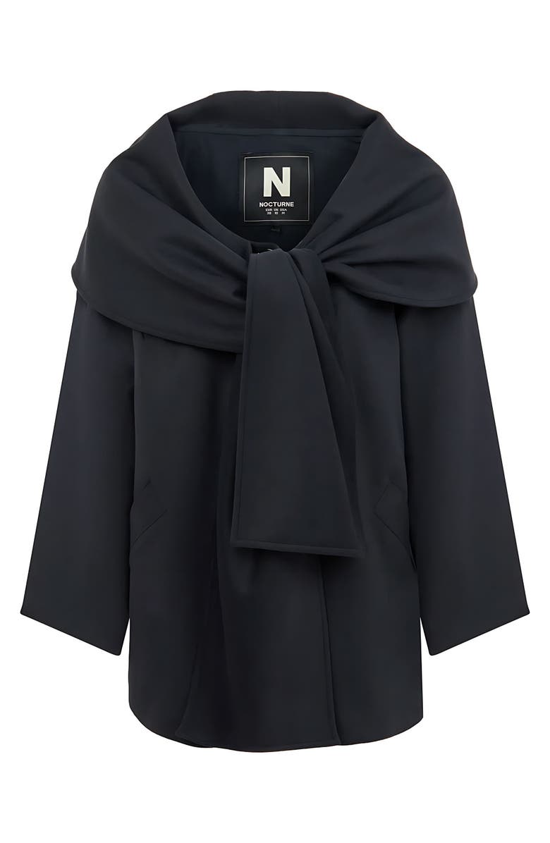 Nocturne Draped Coat with Front Tie Detail, Alternate, color, 