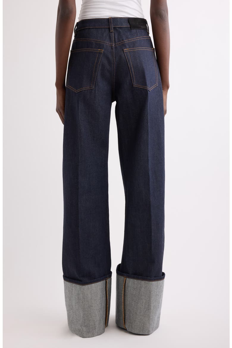 Raw Turn-Up Jeans, Alternate, color, DARK BLUE