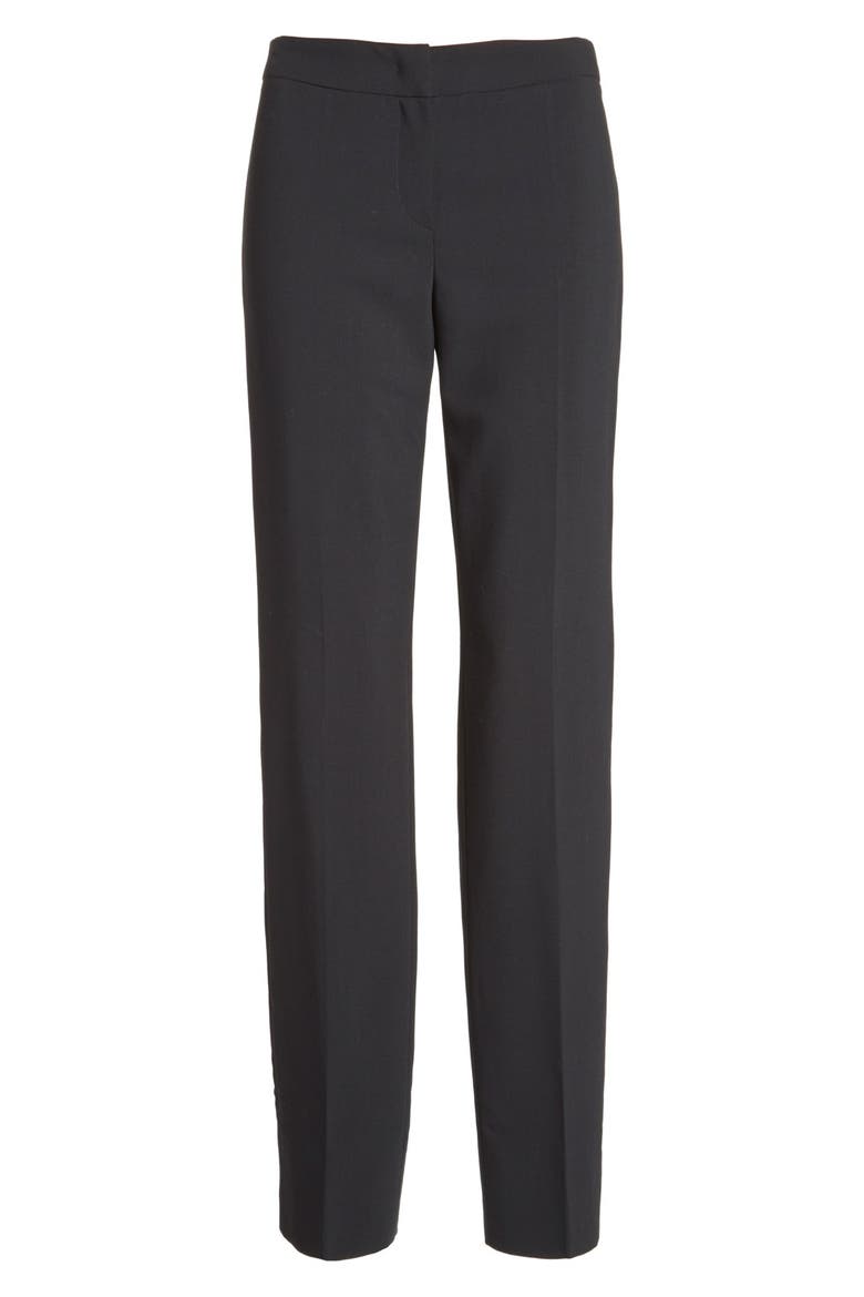 Straight Leg Wool Pants, Alternate, color, BLACK