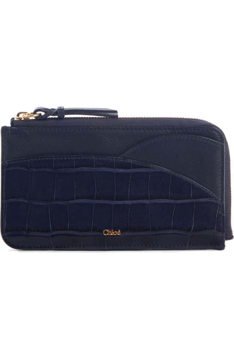 Chloé Walden Croc Embossed Leather iPad Pouch, Main, color,