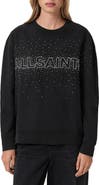 AllSaints Etta Crystal Embellished Fleece Sweatshirt