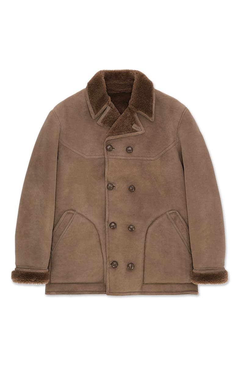 Fortela Shearling Double Breasted Jacket, Main, color, Light Brown