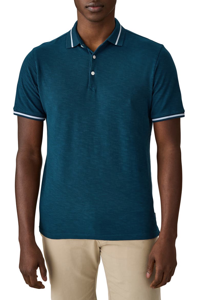 Match Point Tipped Slub Short Sleeve Polo, Main, color, SEA
