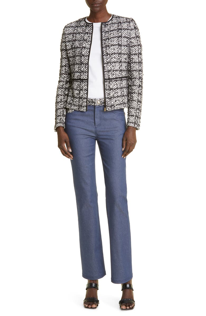 St. John Collection Cotton Blend Tweed Peplum Jacket, Alternate, color, 