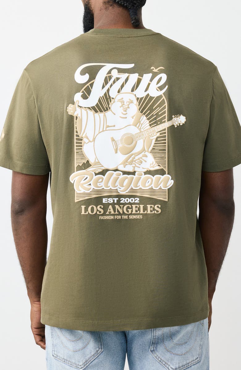 True Religion Cali Bay Big Buddha Graphic T-Shirt, Alternate, color, Kalamata