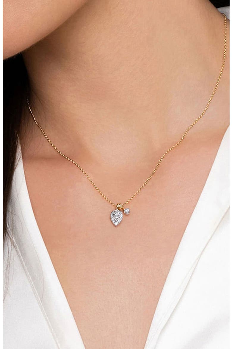 Bujukan Double Diamond Pendant Necklace, Alternate, color, TWO TONE