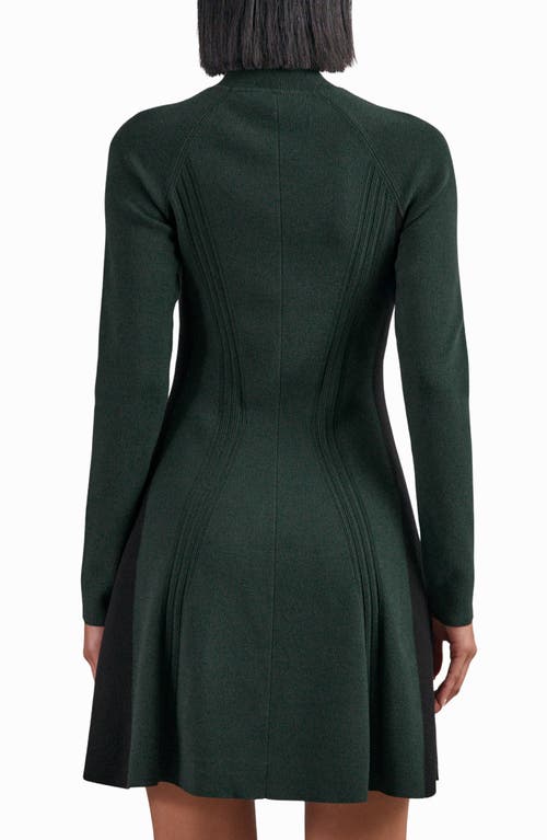 Reiss Zadie Mock Neck Long Sleeve Sweater Dress In Green