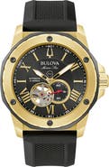 BULOVA Marine Star Series A Silicone Strap Watch, 44mm
