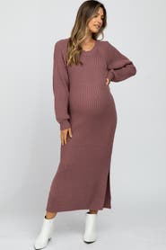 PinkBlush Side Slit Maxi Sweater Dress