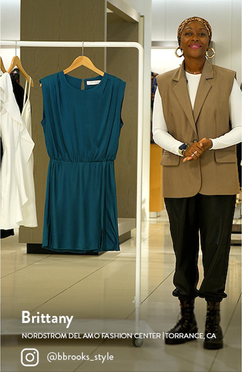 Strong Shoulder Satin Minidress, sales video thumbnail