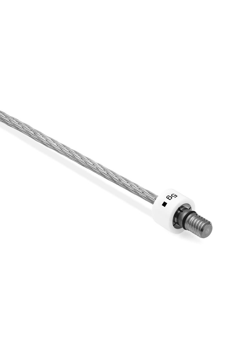 le gramme Men's 5G Brushed White Ceramic Clasp Cable Bracelet, Alternate, color, 