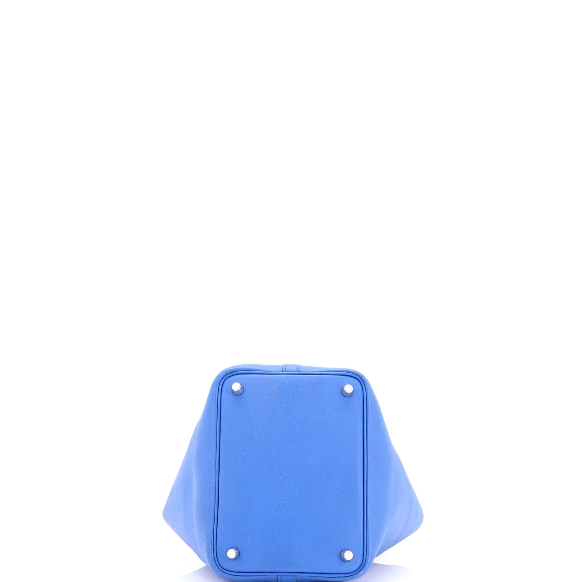 Pre-Owned Hermes Picotin Lock Bag Tressage Epsom PM, Alternate, color, Bleu Zellige/Blenencre/Rouge H