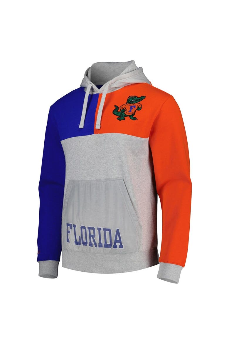 Men's Mitchell & Ness Heather Gray Florida Gators Tie-Breaker Pullover Hoodie, Alternate, color, Heather Gray