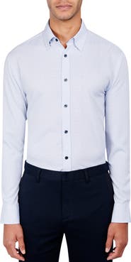 W.R.K Regular Fit Dot Print Performance Stretch Dress Shirt
