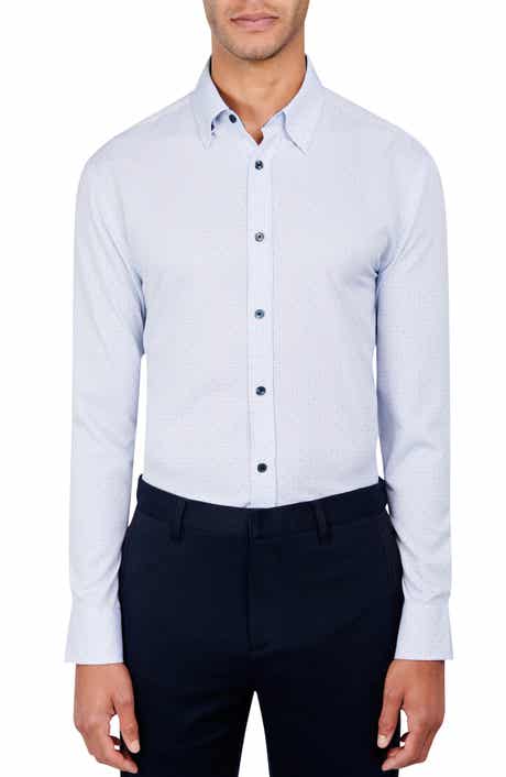W.R.K Regular Fit Dot Print Performance Stretch Dress Shirt