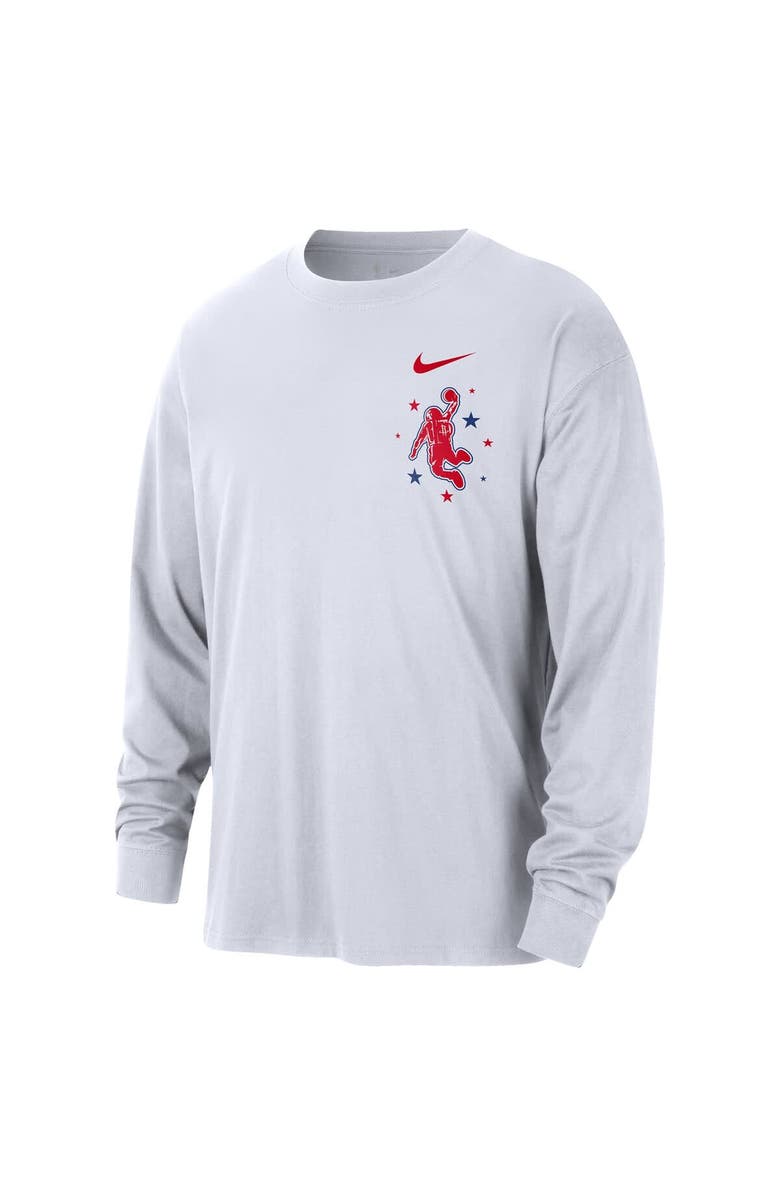 Nike Men's Nike  White Houston Rockets 2025/26 City Edition Remix Essential Logo Long Sleeve T-Shirt, Alternate, color, White