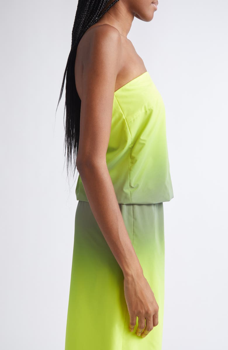 Alexander Wang Gradient Reflective Strapless Bubble Top, Alternate, color, Silver/ Yellow