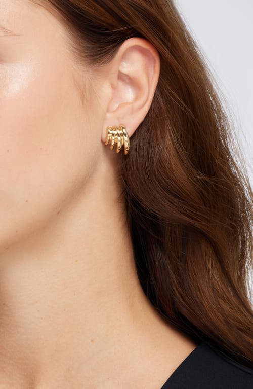 Open Edit Claw Stud Earrings In Gold