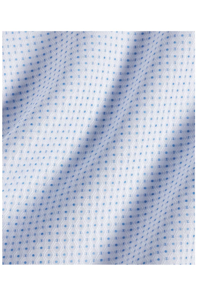 Trim Fit Geometric Dress Shirt, Alternate, color, WHITE/ SKY