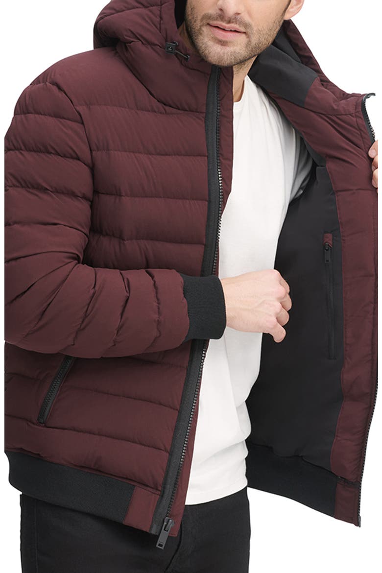 Zip Front Quilted Jacket, Alternate, color, OXBLOOD