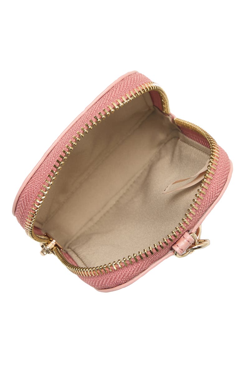 Katelynn Croc Embossed Leather Coin Pouch, Alternate, color, BLUSH