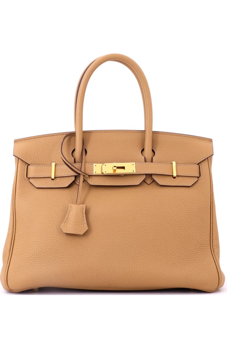 Pre-Owned Hermes Birkin Handbag Brown Togo with Gold Hardware 30, Main, color, Biscuit