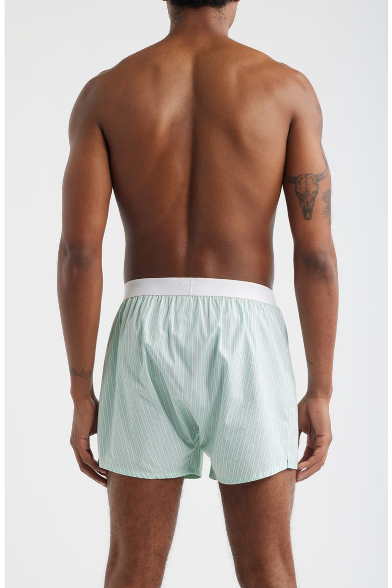 Cotton Poplin Boxer Shorts, Alternate, color, LIGHT GREEN/ WHITE