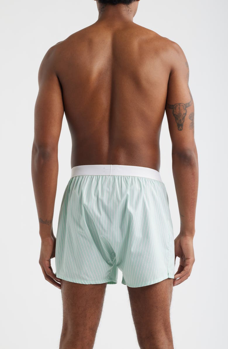 TOM FORD Cotton Poplin Boxer Shorts, Alternate, color, Light Green/ White