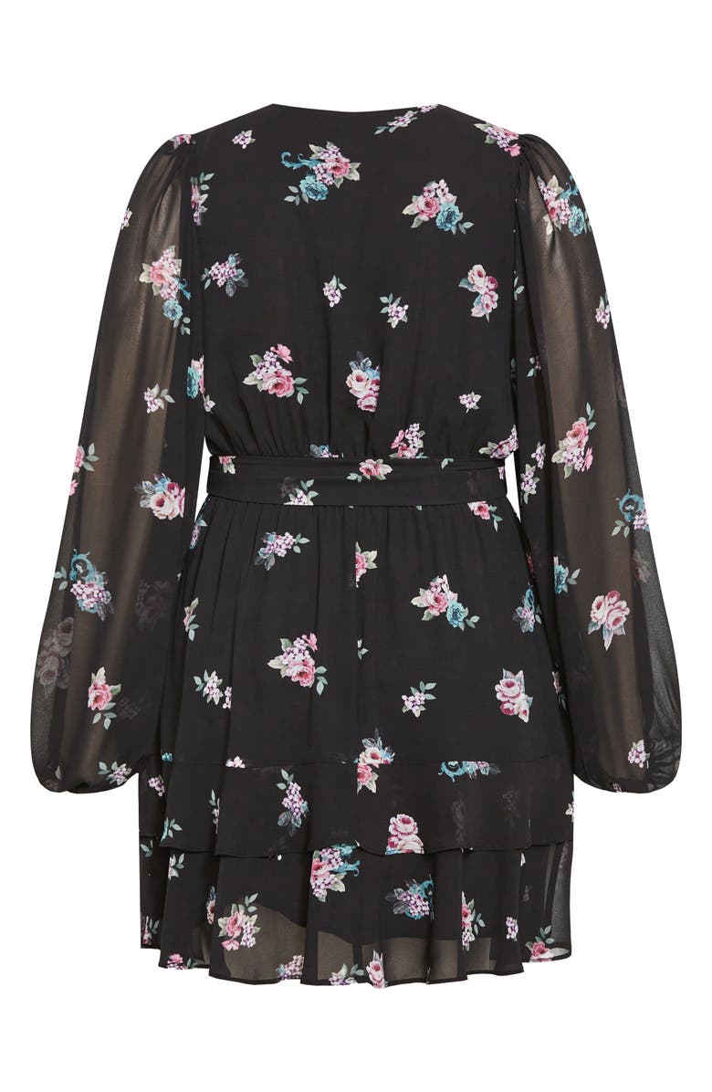 City Chic Jemina Floral Long Sleeve Dress, Alternate, color, 