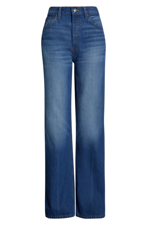 Re/done '90s High Waist Loose Bootcut Jeans In Blue
