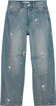 Desigual Floral Embroidery Barrel Leg Jeans