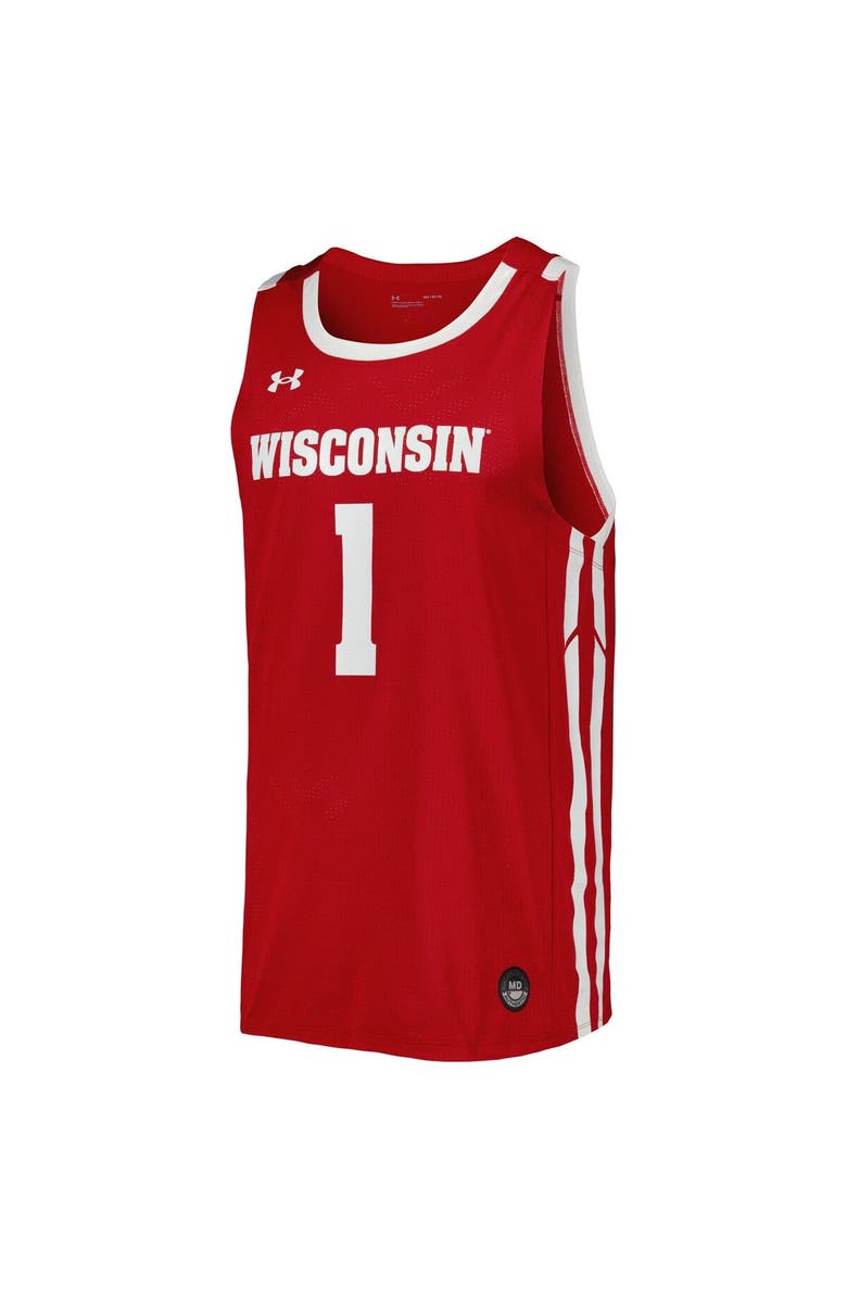 Under Armour Men's Under Armour Red Wisconsin Badgers Replica Basketball Jersey, Alternate, color, 
