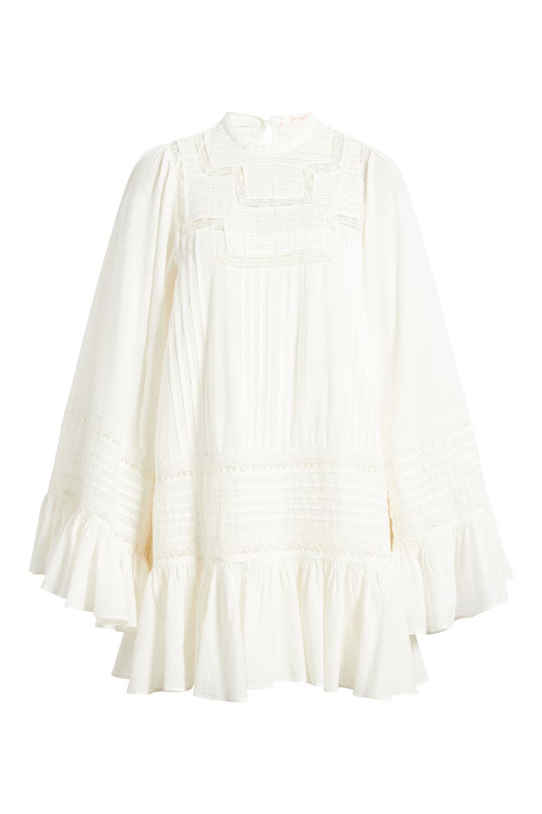 Better Horizons Long Bell Sleeve Cotton Minidress, Alternate, color, TOASTED EGGNOG