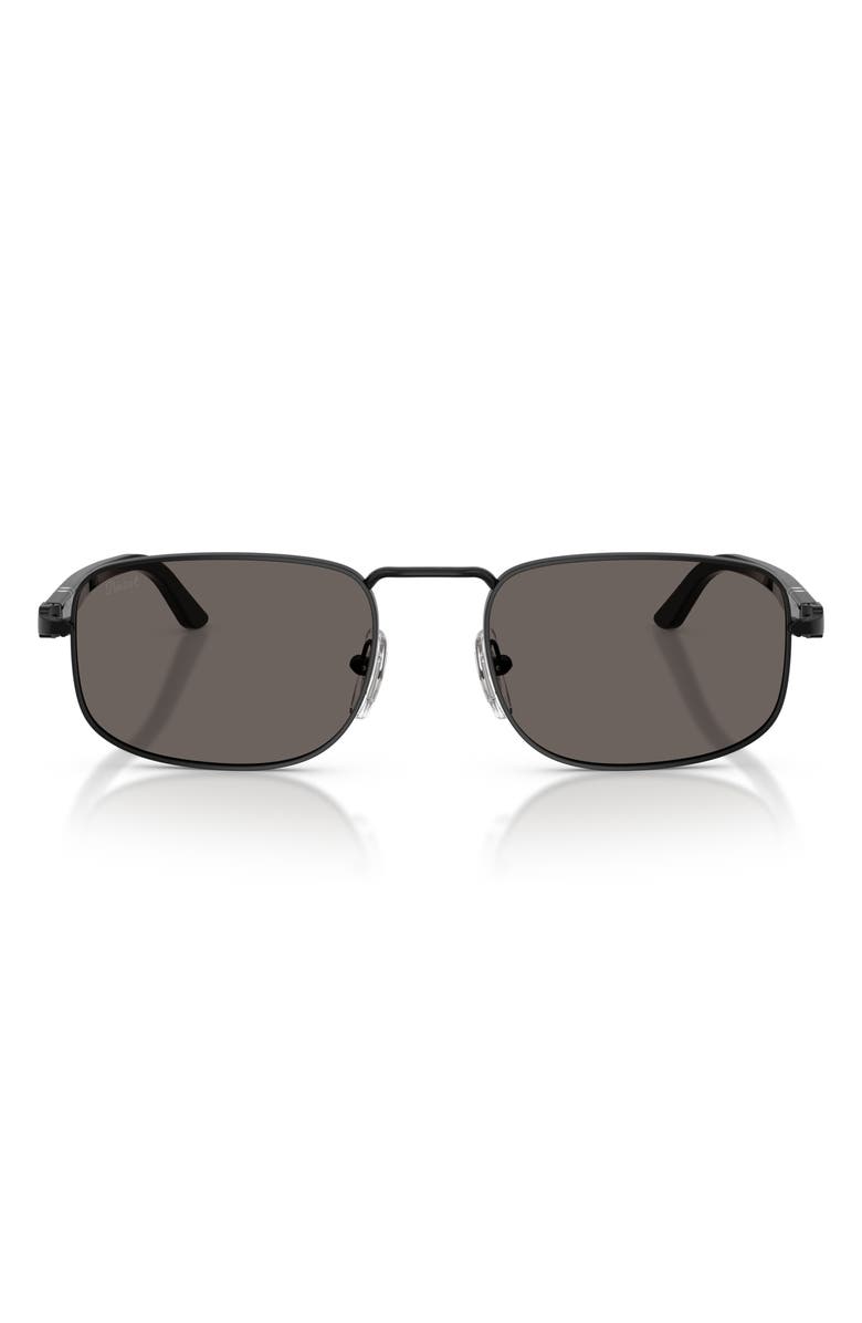 Persol 56mm Pillow Sunglasses, Main, color, Demigloss Black / Dark Grey