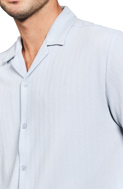 7 Diamonds Vaugh Rib Knit Camp Shirt In Blue
