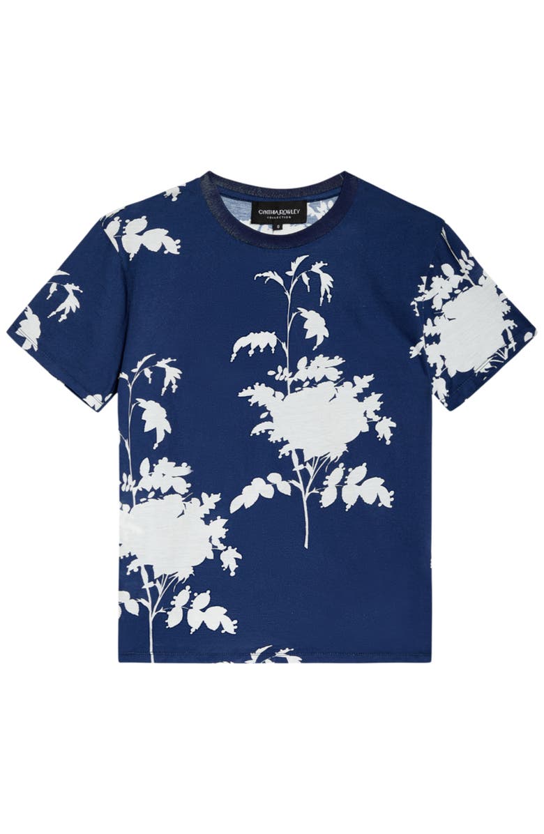 Cynthia Rowley Everyday Cotton Tee, Alternate, color, Navy/White