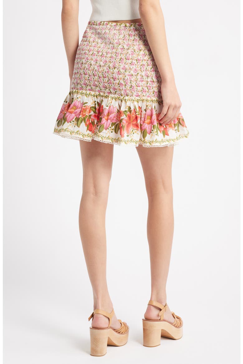 Floral Print Miniskirt, Alternate, color, OFF-WHITE