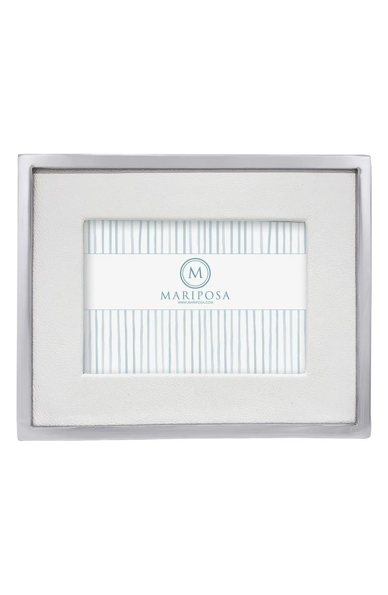 Mariposa Leather Picture Frame, Main, color, White