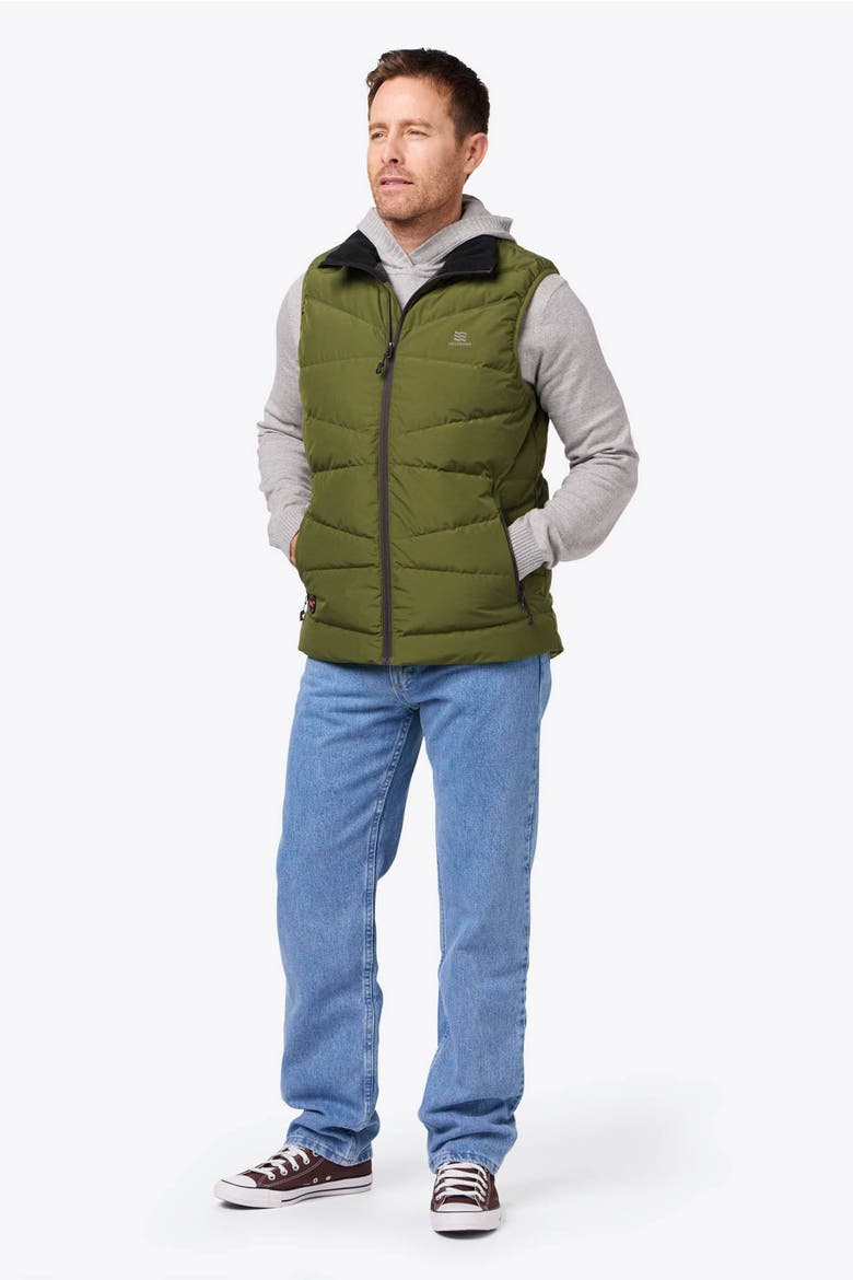 Men's Mobile Warming Crest Heated Vest, Alternate, color, Olive Green