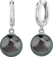 The Pearl Source Tahitian South Sea Pearl Huggie Mary Earrings