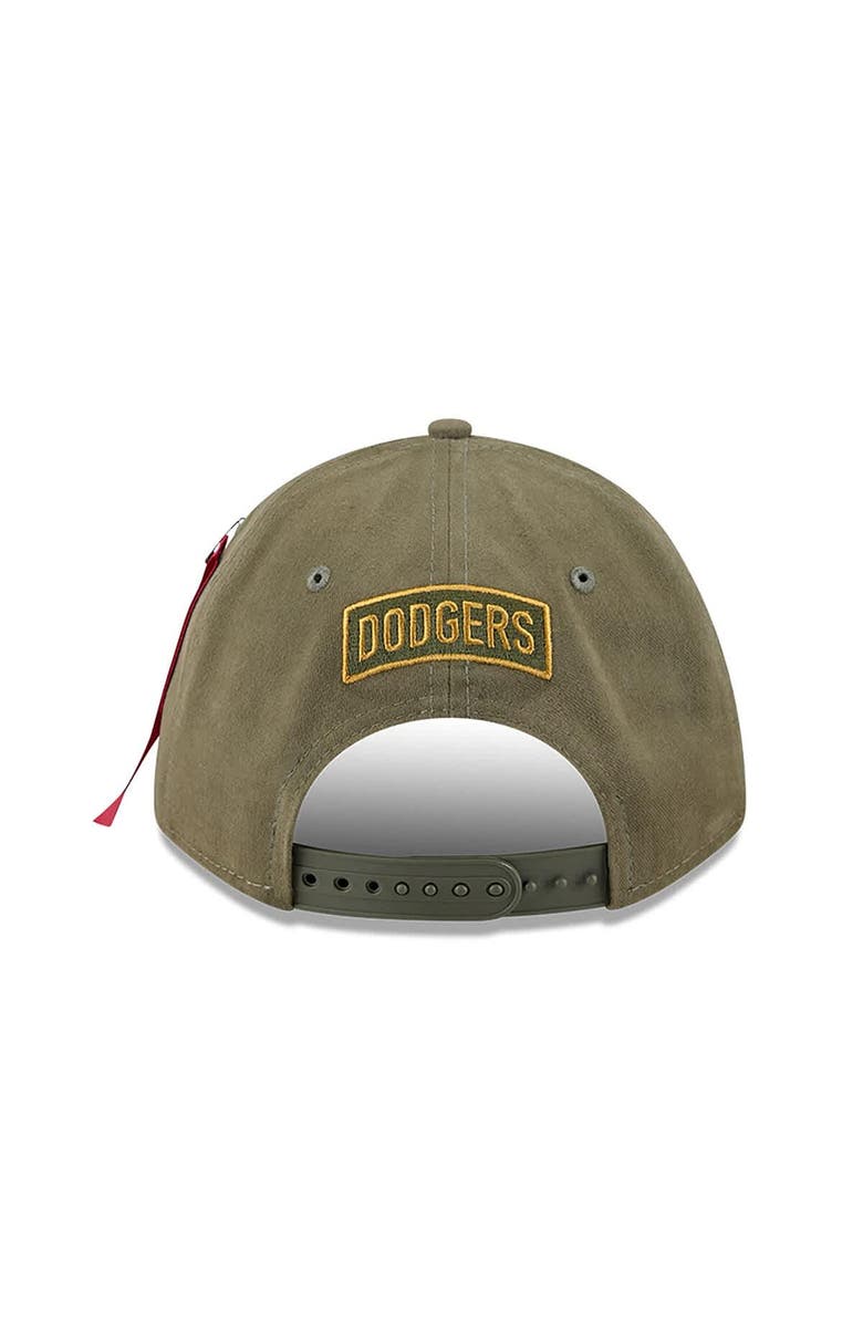 New Era x Alpha Industries Men's New Era x Alpha Industries Olive Los Angeles Dodgers A-Frame 9FORTY Adjustable Hat, Alternate, color, Olive