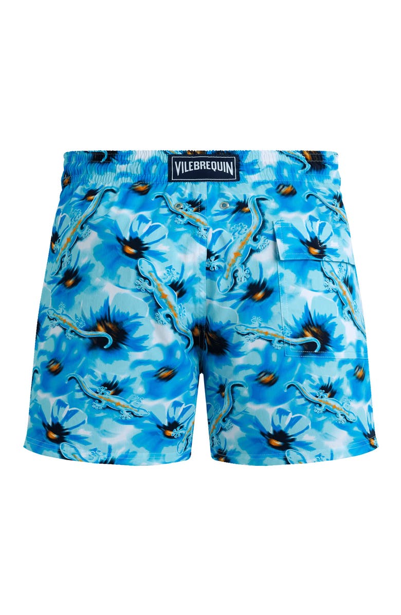 Vilebrequin Men Stretch Short Swim Shorts Poopies and Geckos, Alternate, color,