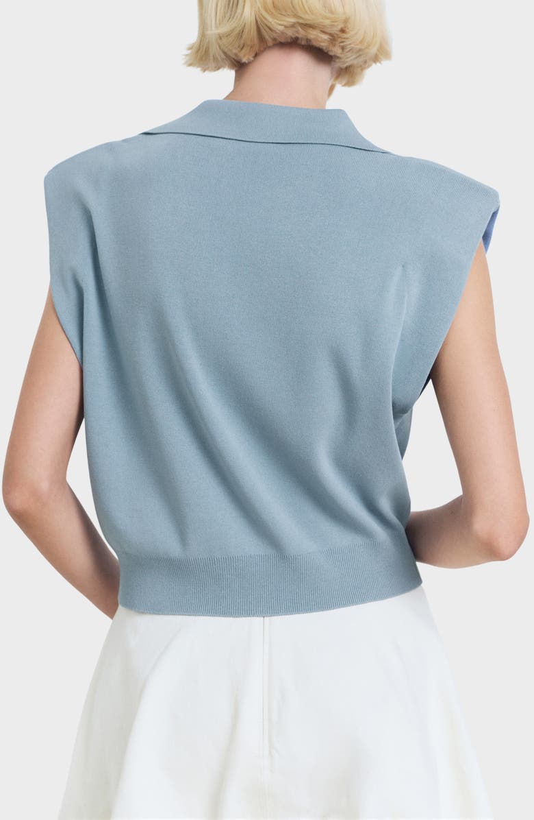 MANGO Padded Shoulder Sweater Vest, Alternate, color, Blue